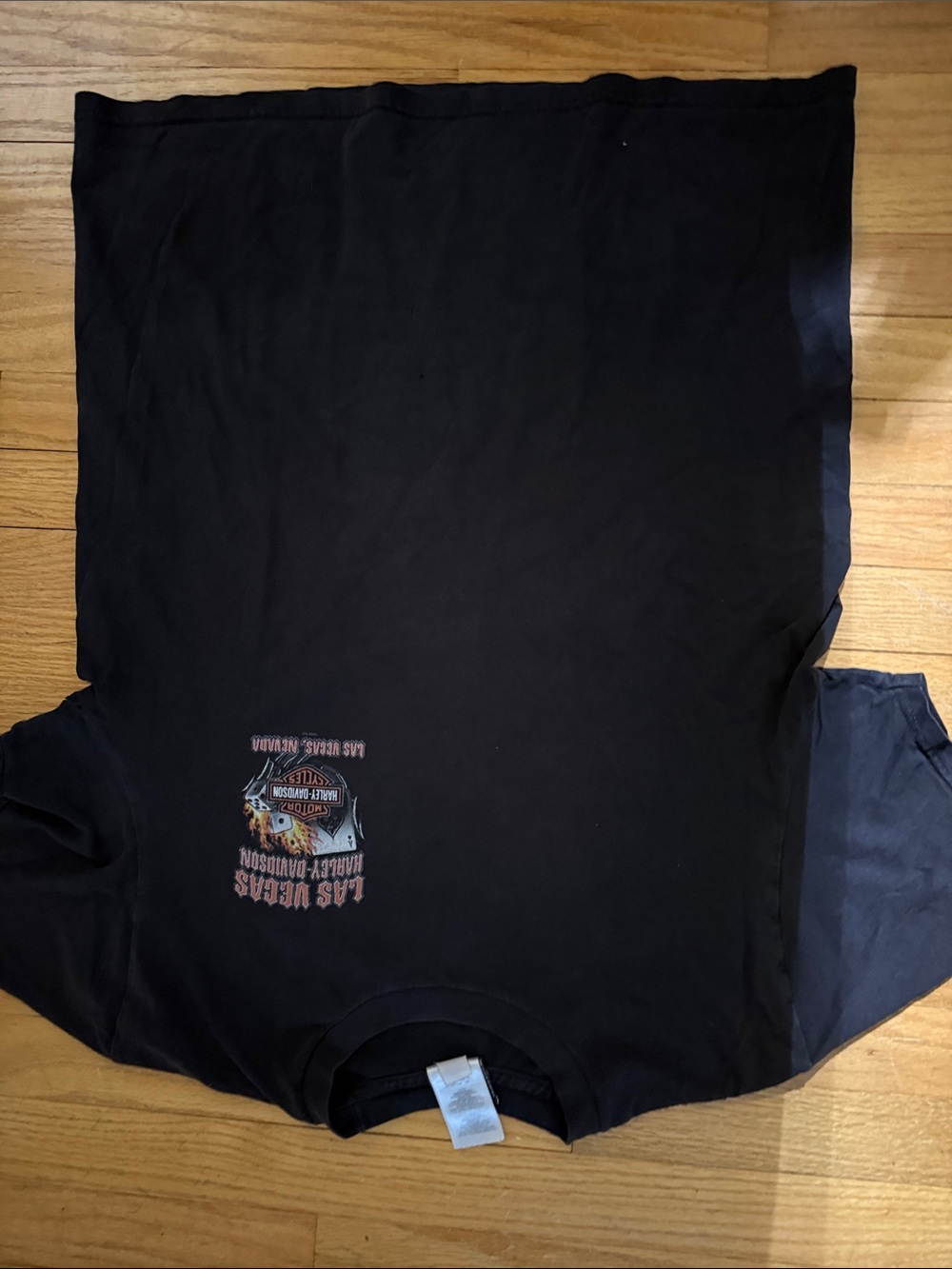 Harley-Davidson Black Short Sleeve Tee with Small Multicolor Las Vegas Graphic